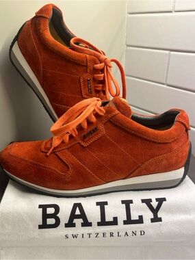Bally Alarita Orange Suede Sneakers Women’s 8M NIB Italy